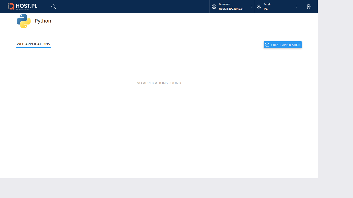 Pełna strona Python Selector — lista aplikacji Python