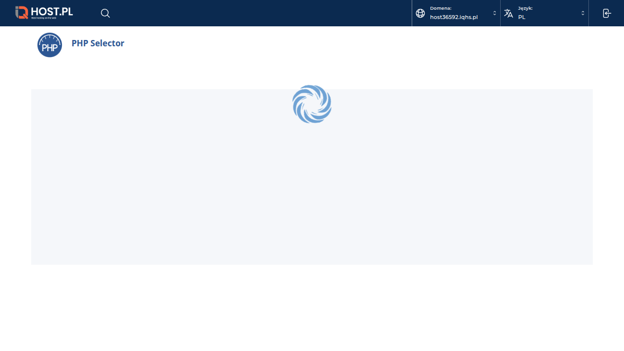 Strona Select PHP version